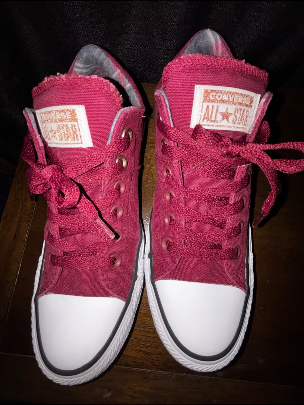 Converse Kids High Top Sneakers in Burgundy Red